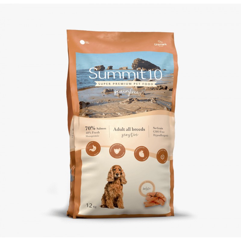 Summit10 無穀物系列 - 成犬配方 皮膚或腸胃敏感適用 (三文魚+薯仔) 3kg / 12kg