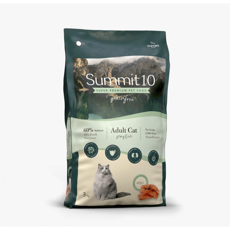 Summit 10 - Grain Free Adult Cat Sensitive  (Salmon + Potatoes) 3kg